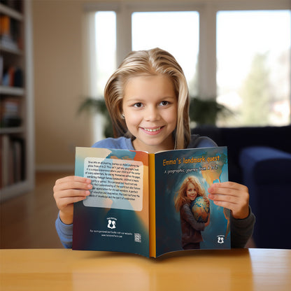 Kid holds landmark quest book