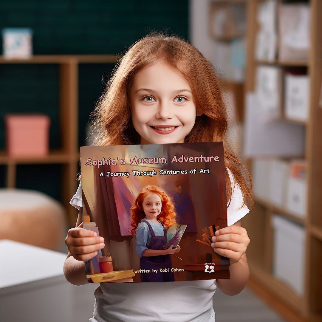 Girl holds museum adventure book